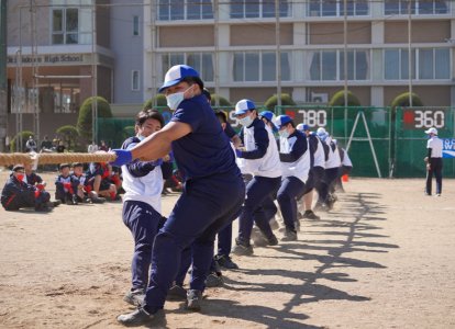 引き手の前後の距離を保つため目印をつけています。