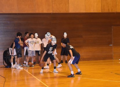 普通科　アスリートコース  <br>部活動体験「バスケットボール」長坂先生・西野先生・日高先生