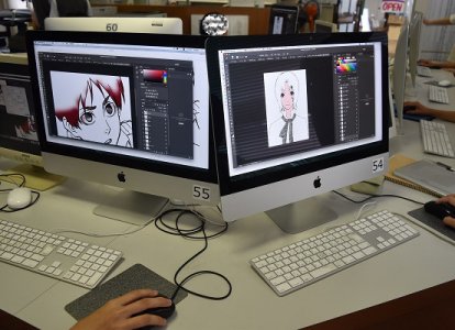 社会総合学科　グラフィックデザインコース  <br>「マックプロでの写真加工・塗り絵」丸田先生